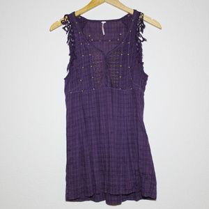 Free People fringe top with side zipper